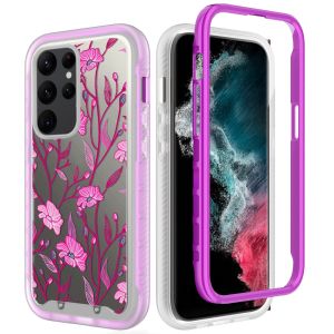 For Samsung S23 Ultra Exotic ShockProof Design Hybrid Case Cover - Exotic Floral