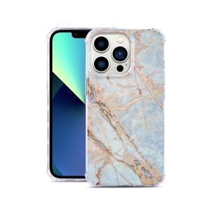 iPhone 13 Pro Electroplated Marble Design ShockProof Thick Hard Case Cover - A Marble