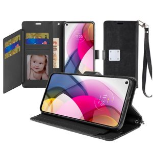 For Samsung A34 5G Wallet ID Card Holder Case Cover - Black