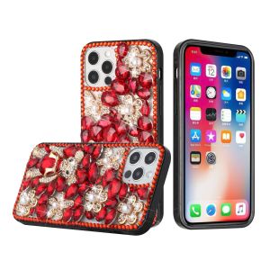 For Motorola Edge Plus 2023 Full Diamond with Ornaments Case Cover - Red Panda Floral