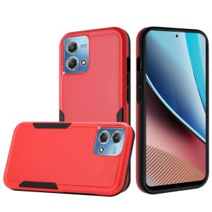 For Motorola G Stylus 5G (MultiCarrier 6.6" 16MP Camera) 2023 Tough Strong Dual Layer Flat Hybrid Case Cover - Red