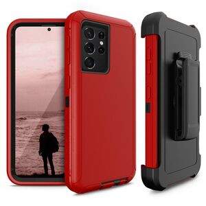 DEFENDER CASE FOR SAM S21 ULTRA RED