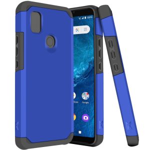 For Cricket Icon 4 Tough Strong Hybrid (Magnet Mount Friendly) Case Cover - Classic Blue