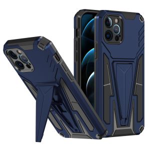 For iPhone 15 Alien Design Shockproof Kickstand Magnetic Hybrid Case Cover - Blue