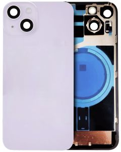 Back Glass With Steel Plate With Magsafe Magnet Pre-Installed Compatible For iPhone 14 Plus (Purple)