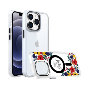 For Samsung S23 Ultra Quotation Transparent Design Hybrid Case Cover - Floral D