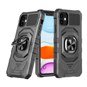 For Samsung s23 5G Robotic Hybrid with Magnetic Ring Stand Case Cover - BLACK