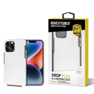 For iPhone 15 Heavy Duty Tough Strong Modern Slim Anti Slip Hybrid Case Cover - Gray