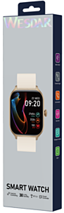 Bluetooth Smart Watch, Heart Rate Monitor, AI Voice, Custom Dial, All Language - Gold+Beige