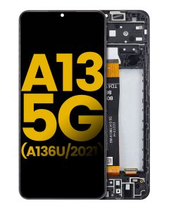 GENUINE OEM LCD Assembly with Frame for SAMSUNG A13 5G (A136U / 2021) - Black