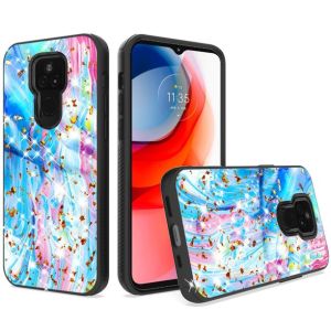 Motorola Moto G Play 2021 Glitter Printed Design Hybrid Cover Case - Colorful Galaxy