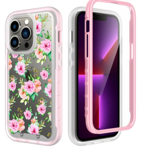 For Moto G Play 2023, G Pure, G Power (2022) Exotic ShockProof Design Hybrid Case Cover - Pink Floral