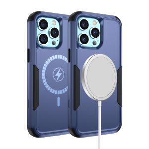 For iPhone 14 PRO 6.1" Tough Shockproof [Magnetic Circle] Hybrid Case - Blue