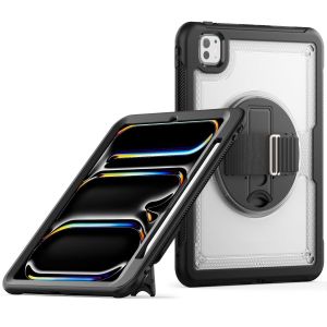 3 In 1 Rotating Wristband Full Body Protective Case For iPad Pro 11- Clear