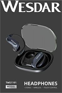 Bluetooth 6.0 Wireless OWS Earphones Ultra Long Battery Life - Black