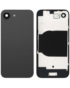 Back Glass with Steel Plate and Wireless NFC Charging MagSafe Magnet for iPhone 16e - Black
