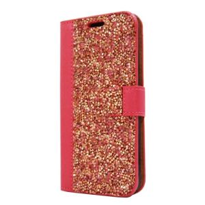 Wallet With Diamond Case For Galaxy A01 Pink
