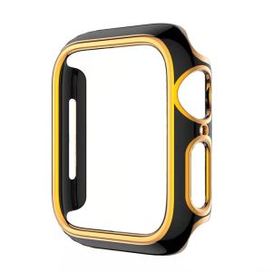 DOUBLE COLORS PC CASE+TEMPERED GLASS 41MM BLACK+GOLD