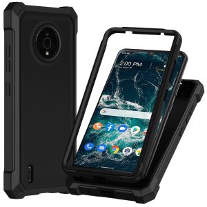 For Nokia C200 Shell Matte Finish Hybrid Case Cover - Black