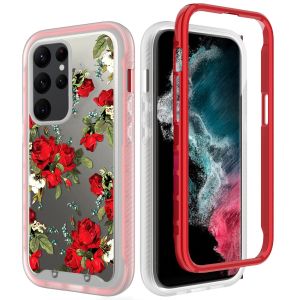 For Samsung S23 Ultra Exotic ShockProof Design Hybrid Case Cover - Floral Bouquet