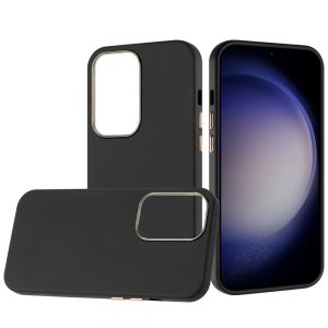 For Samsung Galaxy s24 Plus Classy Slick Chromed Around Hybrid Case Cover - Black