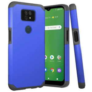 For Cricket Ovation 2 Premium Minimalistic Slim Tough ShockProof Hybrid Case Cover - Classic Blue