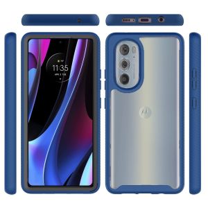 For Motorola Edge Plus 2022 Strong Bumper Shockproof Transparent Case Cover - Clear/Blue