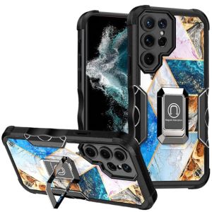 For Samsung S23 Stellar Hybrid IMD Design Ring Stand Cover Case - C