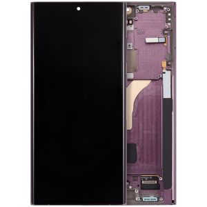Aftermarket Pro OLED Assembly with Frame for Samsung S22 Ultra (With Finger Print Sensor) - Burgundy