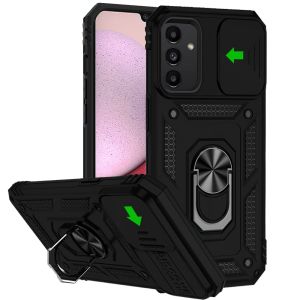 For Samsung A14 5G Well Protective Magentic Ring Stand Camera Protective Cover Case - Black