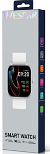 Bluetooth Smart Watch, Heart Rate Monitor, AI Voice, Custom Dial, All Language - Silver