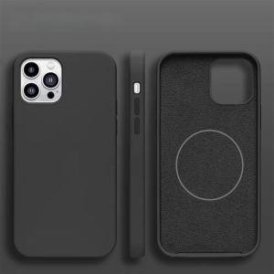 For iPhone 17 Pro Max Silicone With [Magnetic Circle] Case - Midnight Black