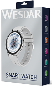 WESDAR Luxury Women's Smartwatch Sports Health Monitor Heart Rate,1.46" IPS Wireless Charging - White