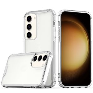 For Samsung Galaxy s24 Colored Shockproof Transparent Hard PC TPU Hybrid Case Cover - Clear/Clear