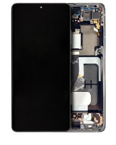 Refurbished OLED Assembly with Frame for Samsung S21 Ultra - Phantom Black