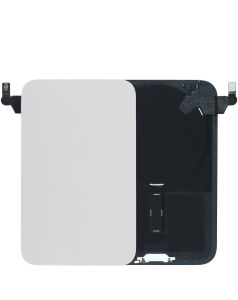 Back Glass With Steel Plate With Wireless NFC Charging MagSafe Magnet & Flashlight Flex Compatible For iPhone 17 Pro (White)