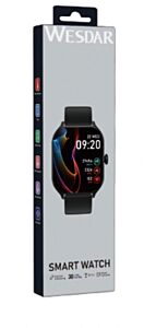 Bluetooth Smart Watch, Heart Rate Monitor, AI Voice, Custom Dial, All Language - Black
