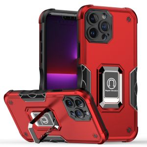 For iPhone 15 OPTIMUM Magnetic Ring Stand Hybrid Case Cover - Red