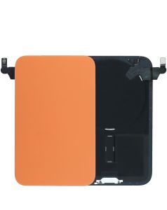 Back Glass With Steel Plate With Wireless NFC Charging MagSafe Magnet & Flashlight Flex Compatible For iPhone 17 Pro Max (Orange)