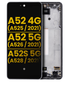 LCD ASSEMBLY WITH FRAME COMPATIBLE FOR SAMSUNG GALAXY A52 4G (A525 / 2021) / A52 5G (A526 / 2021) / A52S 5G (A528 / 2021) 
