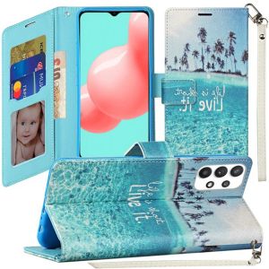 Samsung Galaxy Note 20 Vegan Design Wallet ID Card Case Cover - Live Life