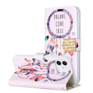 For Moto G Pure, G Power (2022) Diamond Bling Vegan Leather Wallet Design Cover Case - Dreams Come True