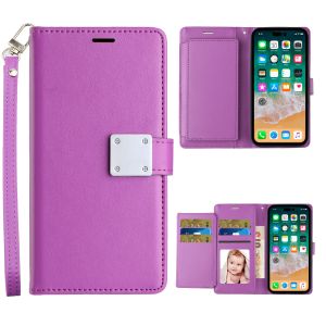 For Samsung Galaxy s24 Wallet ID Card Holder Case Cover - Dark Purple