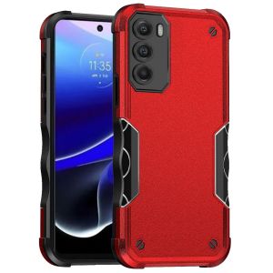For Motorola G Stylus 5G (MultiCarrier 6.6" 16MP Camera) 2023 Exquisite Tough Shockproof Hybrid Case Cover - Red