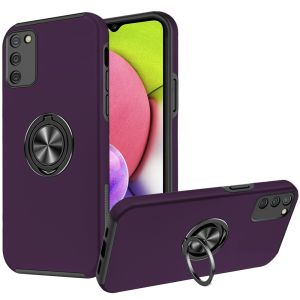 For Samsung Galaxy A03s CHIEF Oil Painted Magnetic Ring Stand Hybrid Case Cover - Purple