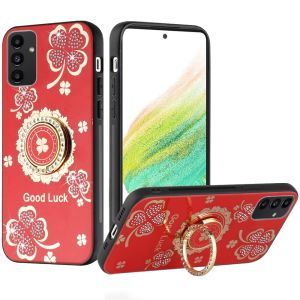 For Samsung A54 SPLENDID Diamond Glitter Ornaments Engraving Case Cover - Good Luck Floral Red
