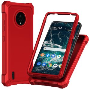 For Nokia C200 Shell Matte Finish Hybrid Case Cover - Red