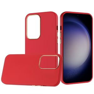 For Samsung Galaxy s24 Plus Classy Slick Chromed Around Hybrid Case Cover - Red
