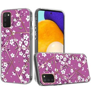 For Samsung A13 ART IMD Chrome Beautiful Design ShockProof Case Cover - Floral E