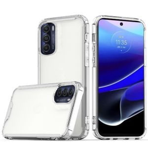 For Moto G Stylus 5g 2022 Colored Shockproof Transparent Hard PC TPU Hybrid Case Cover - Clear/Clear